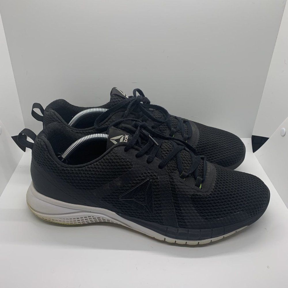 Reebok Mens Print Run 2.0 BS5254 Black Lace Up Low Top Running Shoes Size 11